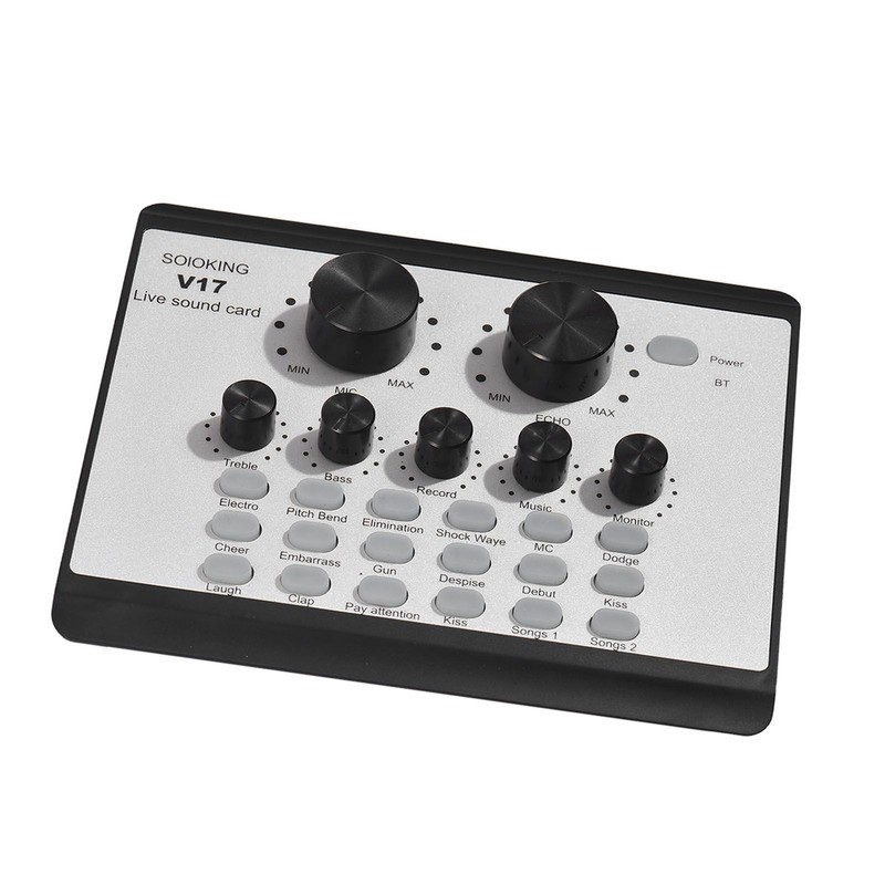V17 Live Sound Card BT Mini Sound Mixer Multifunctional Voice