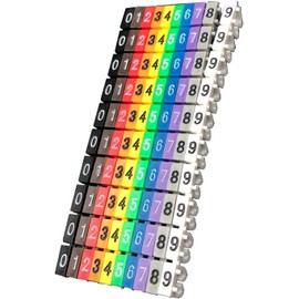 200Pcs Clip on Wire Markers 0-9 Coded, Wire Number Labels Colorful Wire Numbering Marker Tube Cable Marker, C-Type Marker Clip on String Cable Identification for Marking Color Coded Cables (2.5mm²)