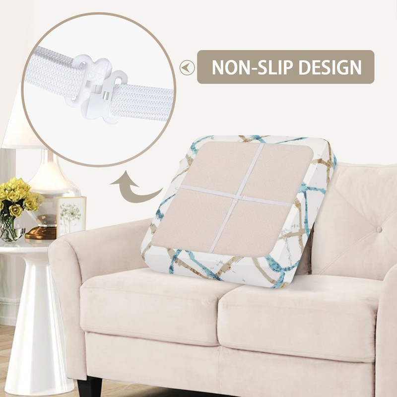 SearchI Stretch Printed Sofa Couch Cushion Covers Replacement Chair Cushion