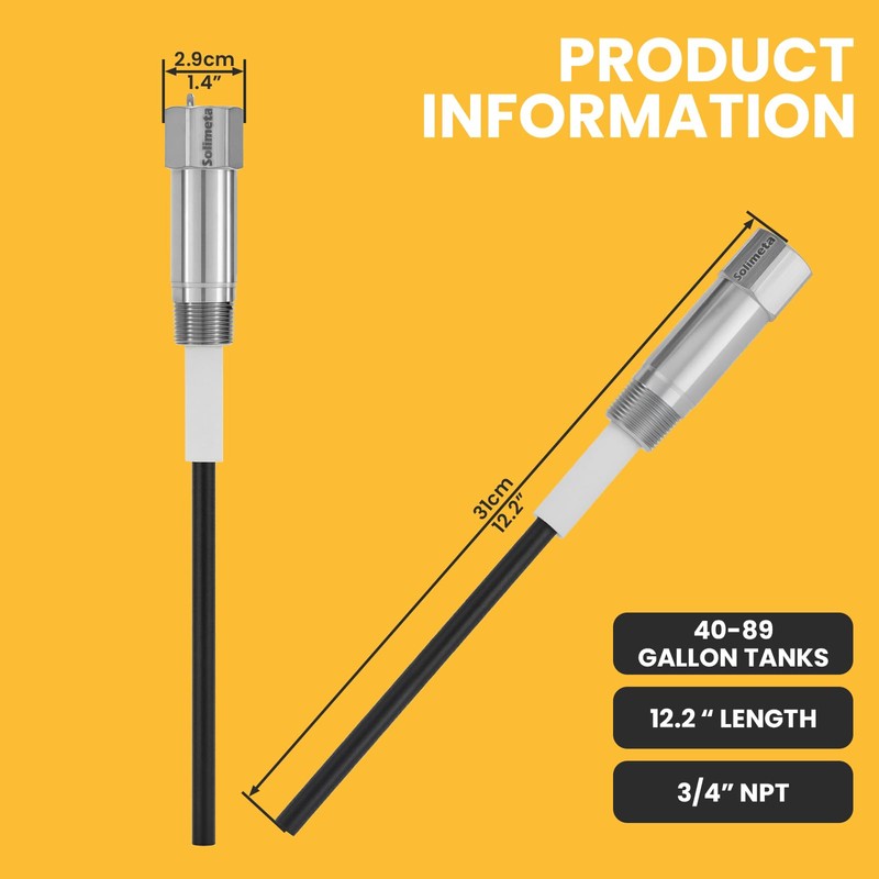 Solimeta Powered Titanium Anode Rod for 40-89 Gallon Water Heaters