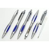SASL-B989A-S Metal Scorpion Shocking Ballpoint Pen Set Silver Grain Leather