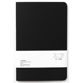 mr. rouge - Set de 3 cuadernos de notas A5, cosido al lomo. HECHO A MANO. (Negro, A5 (media carta))