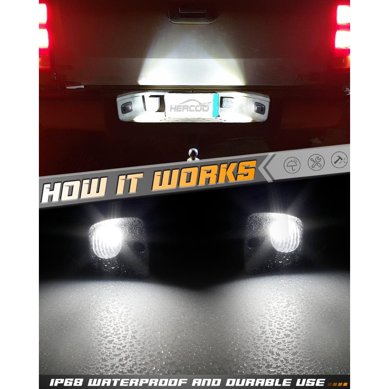 HERCOO LED License Plate Light Lens Housing Tag Lamp Socket