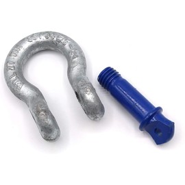 Shackle HA2 Steel High-Strength Galvanised with Eye Screw/Screw Bolt 1 t - 2 t - 3.25 t - 4.75 t - 6.5 t - 8.5 t CE (Choice of Size) Cargo Turner/Slackline Hardware Unit (2 Tonnes)