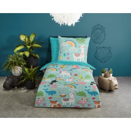 Good Morning Children's Bed Linen Solid Renforcé Turquoise Size 135 x 200 cm (80 x 80 cm)