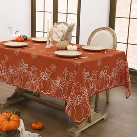 Softalker - Mantel rectangular de otoño de 60 x 120 pulgadas, cosecha de otoño, naranja, óxido, calabaza, hoja de arce, mantel resistente a las manchas para cenas/fiestas de día festivo