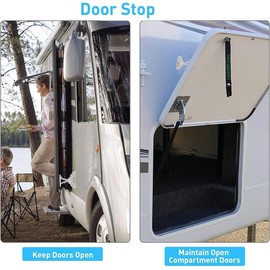 JUTTAUTO Static Caravan Door Retainer Catch Heavy Duty Van White Extended with Stainless Steel Springs Vi/va T Type Holder Clip for Motorhome RV Camper Boat Locker Keep Stop