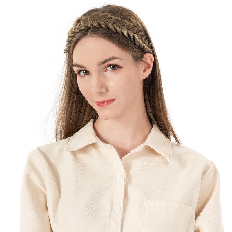 BOBIYA Messy Wide 2 Strands Synthetic Hair Braided Headband Plaited