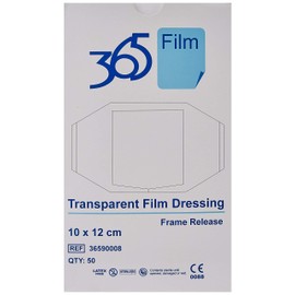 365 Transparent Film Dressing 10 x 12 cm - Pack of 50 (Ref 36590008)-Packaging May Vary
