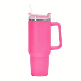12 hrs Pink 40oz Tumbler Cup Stainless Steel Insulated Water Bottle Handle Straw Lid