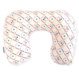 スヌーピー トラベル ネックピロー スクエア柄 アイボリー