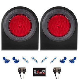 S12 Low-Profile 2.5" Side Markers | LED Light Kit w/Steel Mounting Brackets | Great for RVs, Trailer & Trucks (2 Pack) (Red Lights)