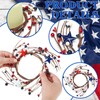Maysing 4 Pcs Memorial Day Candle Ring Wreath Red White