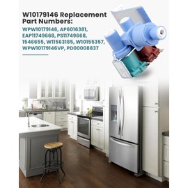 W10179146 Water Inlet Valve Fit for Whirlpool/Maytag/Amana/KitchenAid/Ikea Replace WPW10179146 W10155357 1546655 AP6016381 PS11749668