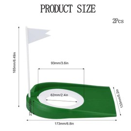 2pcs Putting Hole Portable Golf Training Aid for Practice, Golf Putting Cup with Flag for Men Women Indoor Outdoor Home Office Yard Lawn