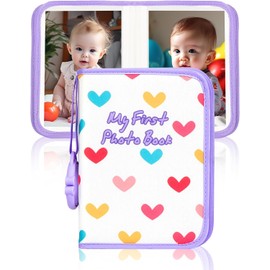 Baby Photo Book Holds 21 4x6 Photos – Soft My First Family Photo Album (Purple)