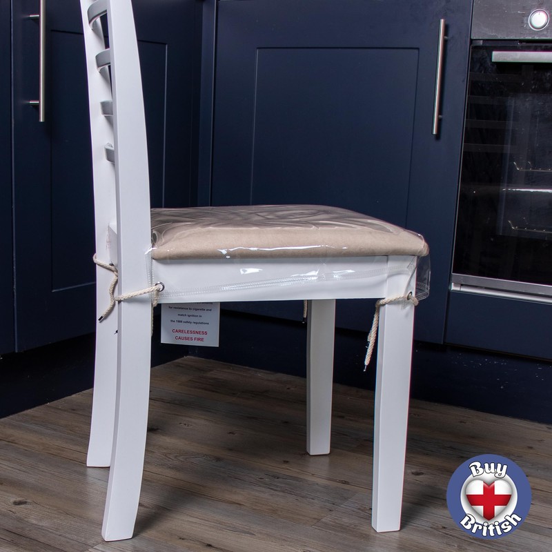 Uzitec Clear Plastic Dining Chair Cushion Protectors - Set of