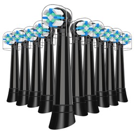 10 Pack Smart Cleaning Replacement Heads Compatible with Oral B iO 2 3 4 5 6 7 8 9 10 Series Electric Toothbrush, Brush Heads Compatible with Oral B iO Electric Handles, Black