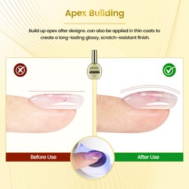 JODSONE Crystal Builder Top Coat Gel – 16.5ml No Wipe Clear Top Coat for Gel Nail Polish, Ultra Transparent for Glossy Finish or Overlay Structure, U V/LED Curing Needed