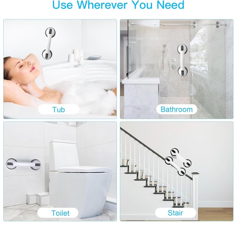 Grab Bars for Seniors, Pack of 2, Shower Handle, No
