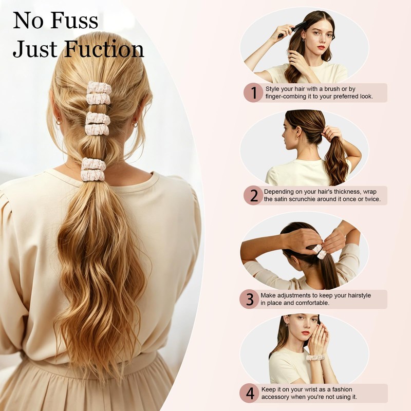 Breathable Blonde Hair Ties, Perforated Stretchable Elastic Bands, No Damage