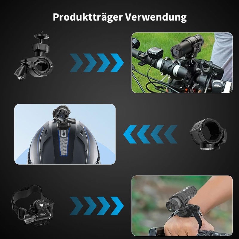 Tiantianle 1080P HD Mini Camera Helmet Camera