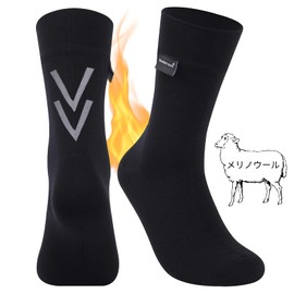 RANDY SUN Merino Wool Waterproof Socks, Fully Waterproof, For Fishing, Skiing, Work, Autumn, Winter, 3 Layer Waterproof, Crew, SGS Certified, Highly Breathable, Windproof, Temperature Controlled,
