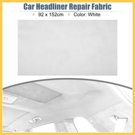 REPAIROCK Suede Headliner Fabric 36" Length x 60" Width Foam Backed for Car Truck RV SUV Interior Trim Protect Aging Broken Faded DIY Repair Replacement White Auto Replacement Parts