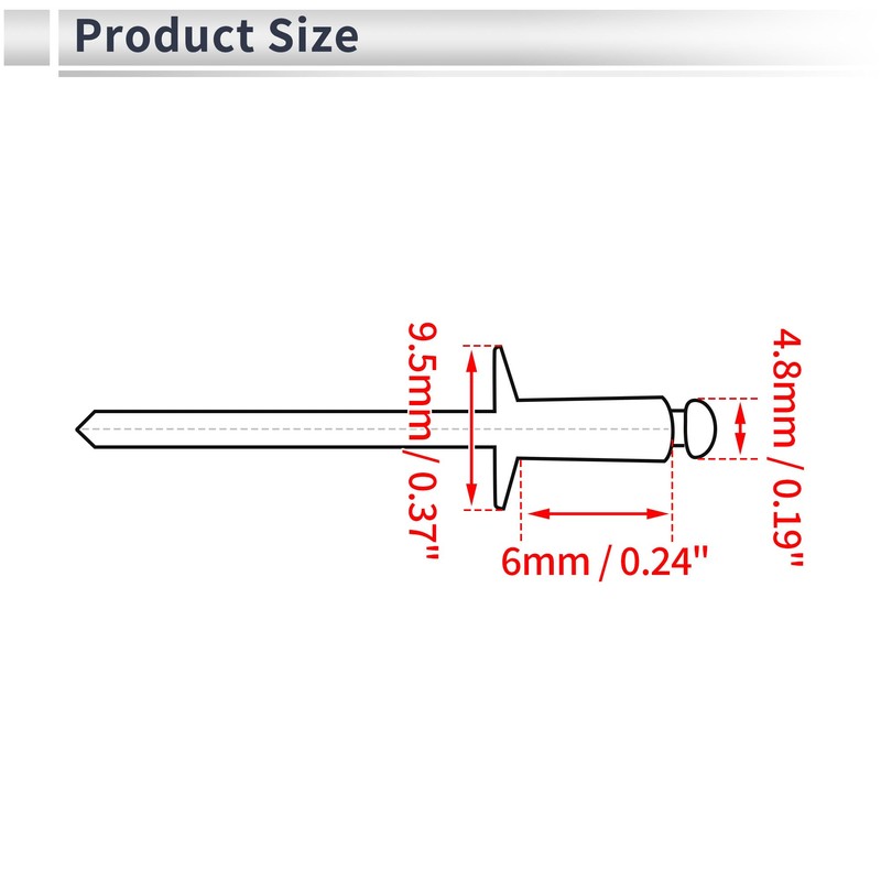 RATCHROLL 50 Pcs Open End Large Flange Blind Rivets 4.8mm