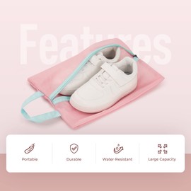 pack all Shoe Case, Children's Shoe Bag, Shoe Holder, Elementary School Students, Waterproof, Zippered Storage Bag, Cute, Boys and Girls, Nursery School, Kindergarten Entrance Goods, Pink
