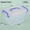 Ionoloy 2 Litres Clear Lidded Storage Boxes, Small Plastic Organiser
