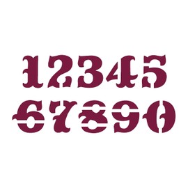 CIRCUS Numbers Stencil - 2 Inch Fancy Font Address House Curb Mailbox Plastic Sheet S903-810