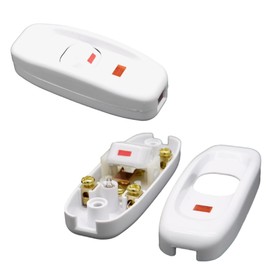 Sugarello Intermediate Switch, Inline Lamp, On/Off Switch, Lighting Fixture, Ventilation Fan, Hand Switch, For Expansion, Sea Sauce Switch, AC 250V, 10A, Single Switch, White, Set of 2