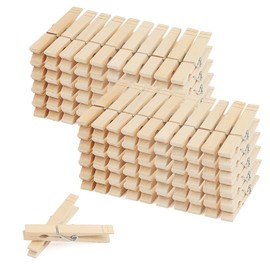 MANCHAP 100 PCS Wooden Clothes Pegs, 8.4cm Craft Wooden Clips Pegs Wood Clothespins for Clothes, Photos, Crafts Display