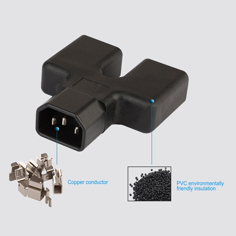 IEC320 C14 to Dual C19 Power Adapter Copper Conductor PVC
