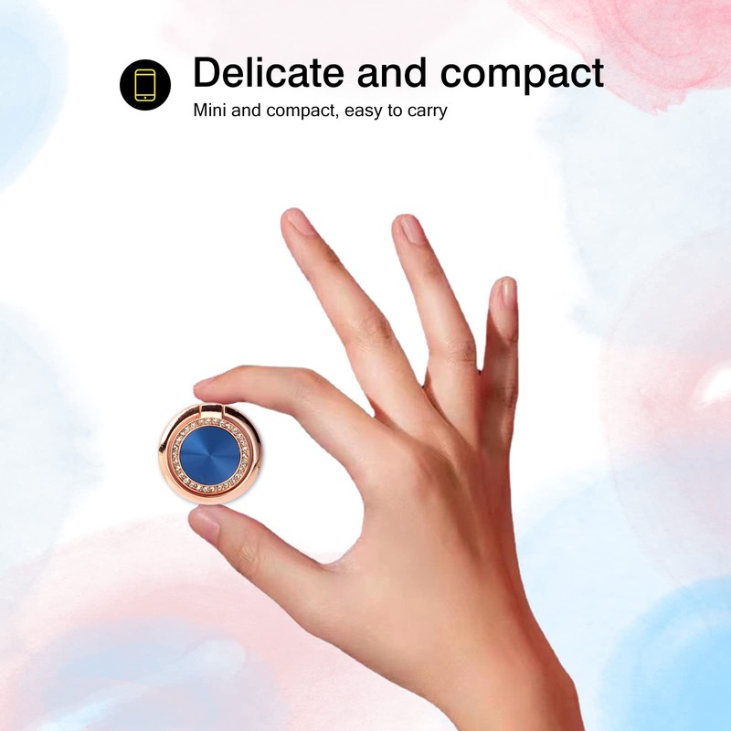 [2 Pack] Concentric Circular Texture Diamond Setting Cell Phone Ring