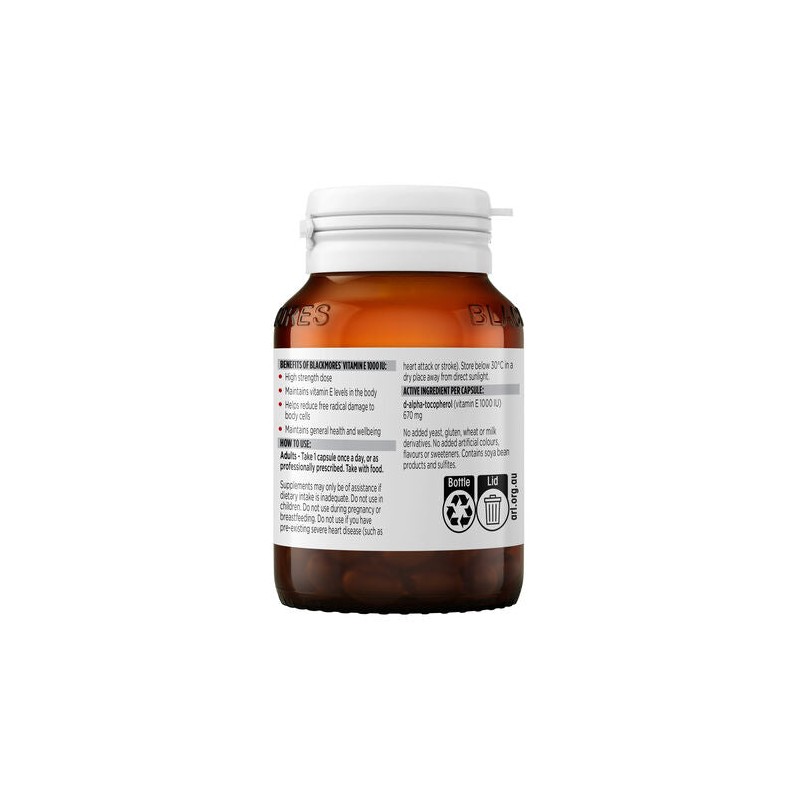 Blackmores Vitamin E 1000IU 30 Capsules