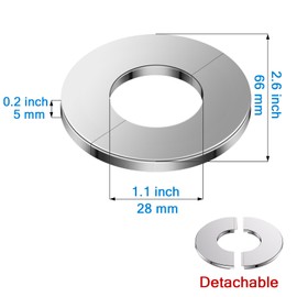 Split Stainless Steel Toilet Flange Escutcheon Plate | Rust-Proof Plumbing Cover Plate | Protective Toilet Flange Cover,2Pcs 28mm/1.1in Diameter, Fits Faucet/HVAC/Vent/Plumbing Pipes (Silver)