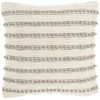 HomeRoots Light Gray And Ivory Textured Stripes Throw Pillow