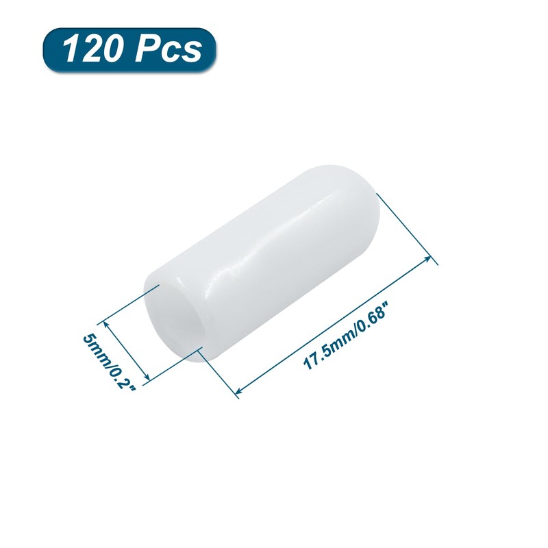 Kyuionty 120PCS Vinyl Flexible Rubber End Caps, 5mm ID Bolt