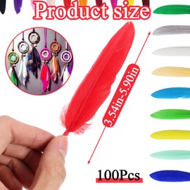100Pcs Feathers for Crafting, Soft Coloured Feather, Craft Feathers, for Fantasy Ornament Dream Catchers Earring Wedding Party DIY Art Crafting Gift Box Filling Decoration, 10-15cm