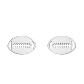 Stainless Steel Tiny Stud Earrings Football Baseball Soccer Silver Plated Earring Small Sleeper Cartilage Tragus Lobe Piercing Ellipse Circle Sport Studs for Women Teen Girls Fashion Jewelry Gifts,
