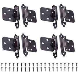 4 Pairs Self-Closing Hinges, Kitchen Cabinet Door Hinges with Screws, Stainless Steel Hinges Connector, Stainless Steel Hinges for Home, Kitchen, Bathroom, Bedroom, Black