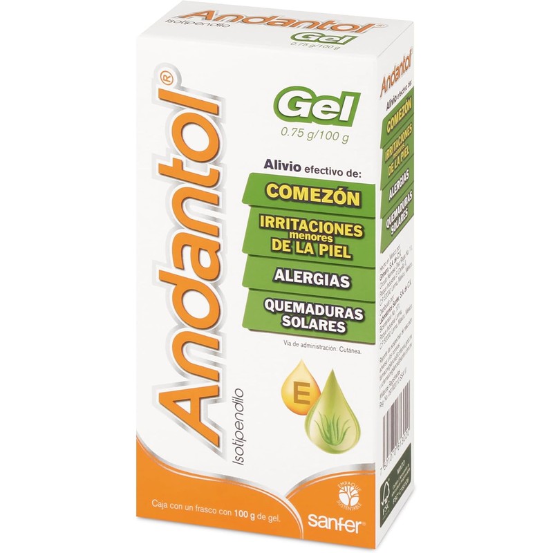 Andantol Gel Antiardor Comezón y Dolor por Sol Aloe Vera