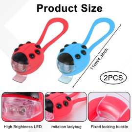Kinder Scooter Licht Licht Laufrad Wasserdicht Led Rucksack Silikon Marienkäfer Kinderwagen Led Roller Kinderlicht Fahrradlicht (Weißes Licht)