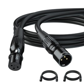 SMALL-EYE XLR Cables for Microphone 3Ft 2 Pack, Hi-Fi Gold Plated 3-Pin Balanced Short Cable XLR Male to Female Patch Cord