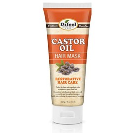 Difeel Mascarilla capilar de aceite de ricino 8 oz. - Mascarilla reparadora de daños, reparadora capilar con aceite de ricino