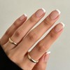 modelones Uñas Postizas Modelones French Tips Press-On Cortas Y Cuadradas