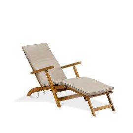 East West Furniture Patio Chair Lounge - Outdoor Acacia Wood Sunlounger Chair for Poolside, Deck...