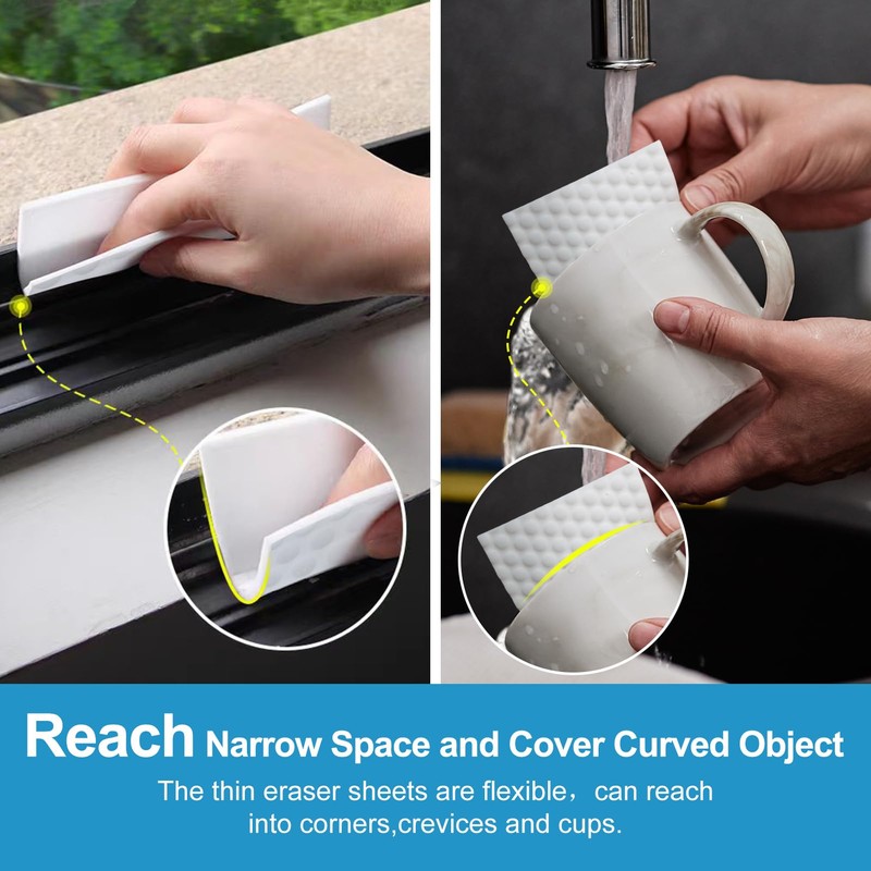 52 Count Upgrade Convex Point Magic Sponge Eraser Sheets,Disposable Portable